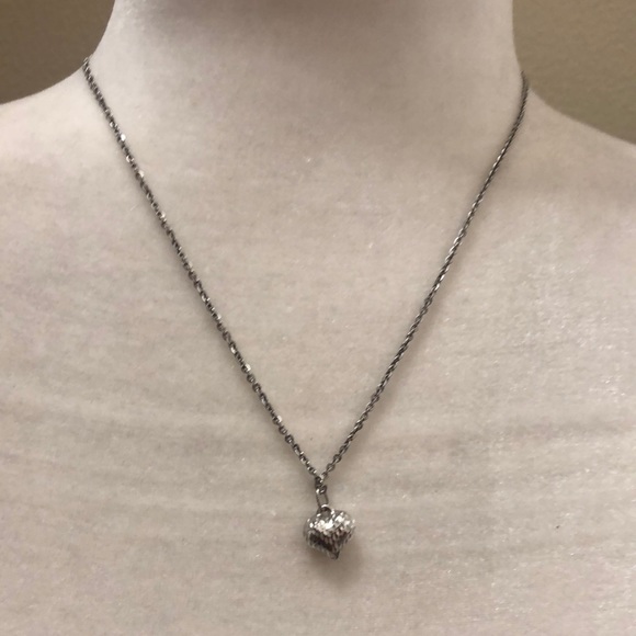 Sterling Silver Chain w/ White Gold Heart ♥️ - Picture 1 of 3
